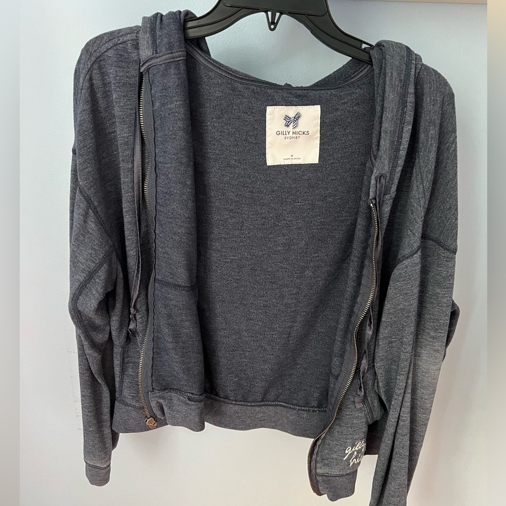 Gilly Hicks/ Hollister drop shoulder baggy full zip jacket in navy :)